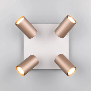 LÚZETE - SPOT DA SOFFITTO/SETE 4 LUCI METALLO COFFEE/GRIGIO GU10 GRAFTON