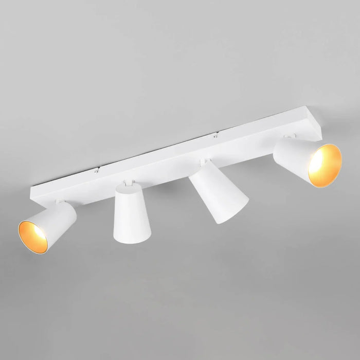 SPOT DA SOFFITTO/PARETE 4 LUCI METALLO BIANCO GU10 SILVANO
