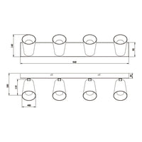 SPOT DA SOFFITTO/PARETE 4 LUCI METALLO BIANCO GU10 SILVANO