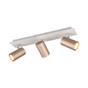 LÚZETE - SPOT SOFFITTO/PARETE 3 LUCI IN METALLO COFFEE/GRIGIO GU10 GRAFTON