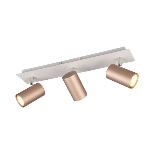 LÚZETE - SPOT SOFFITTO/PARETE 3 LUCI IN METALLO COFFEE/GRIGIO GU10 GRAFTON