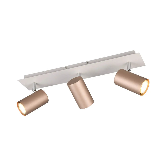 LÚZETE - SPOT SOFFITTO/PARETE 3 LUCI IN METALLO COFFEE/GRIGIO GU10 GRAFTON