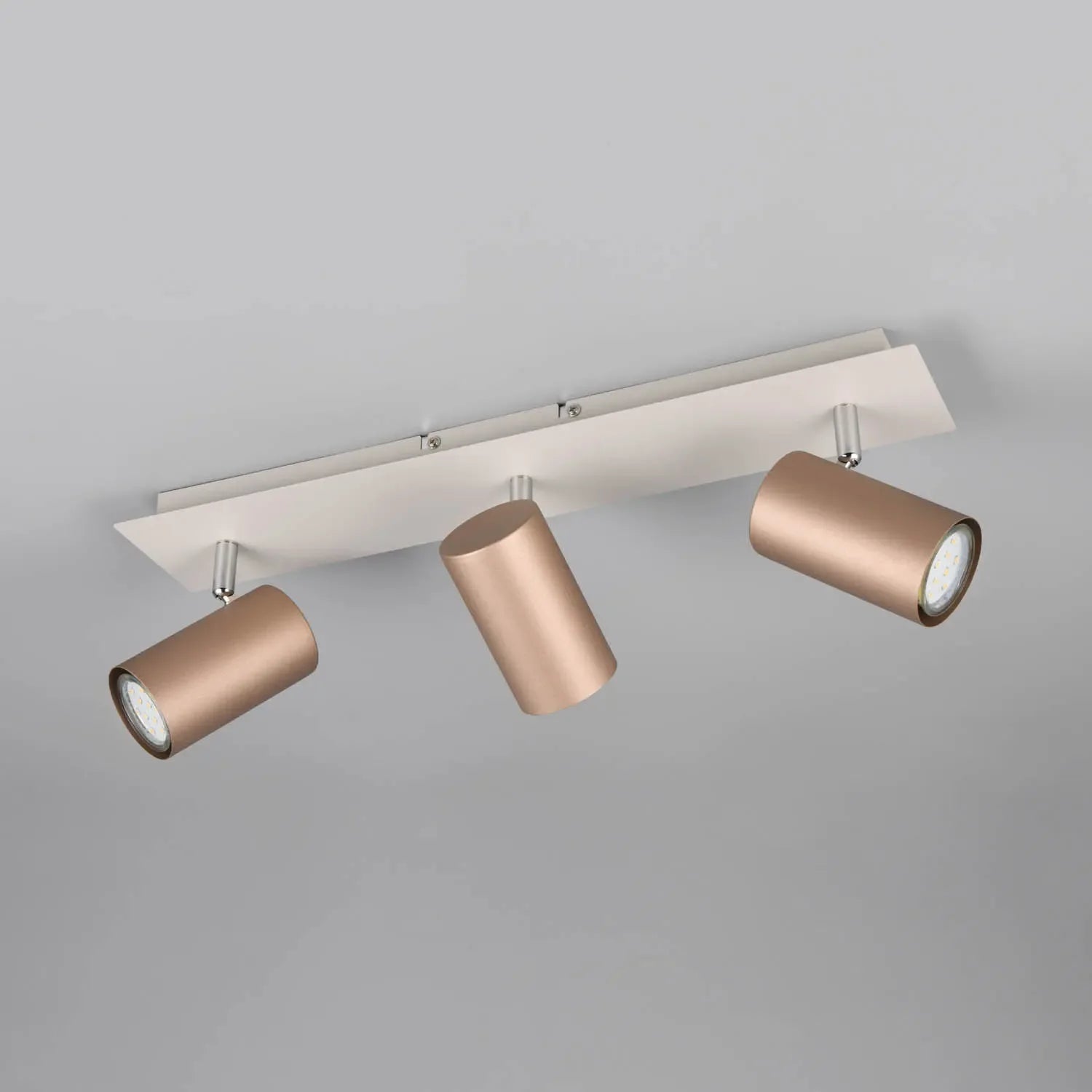 LÚZETE - SPOT SOFFITTO/PARETE 3 LUCI IN METALLO COFFEE/GRIGIO GU10 GRAFTON
