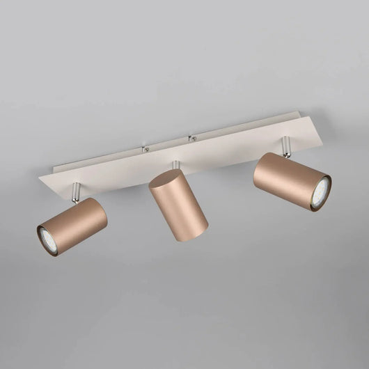 LÚZETE - SPOT SOFFITTO/PARETE 3 LUCI IN METALLO COFFEE/GRIGIO GU10 GRAFTON