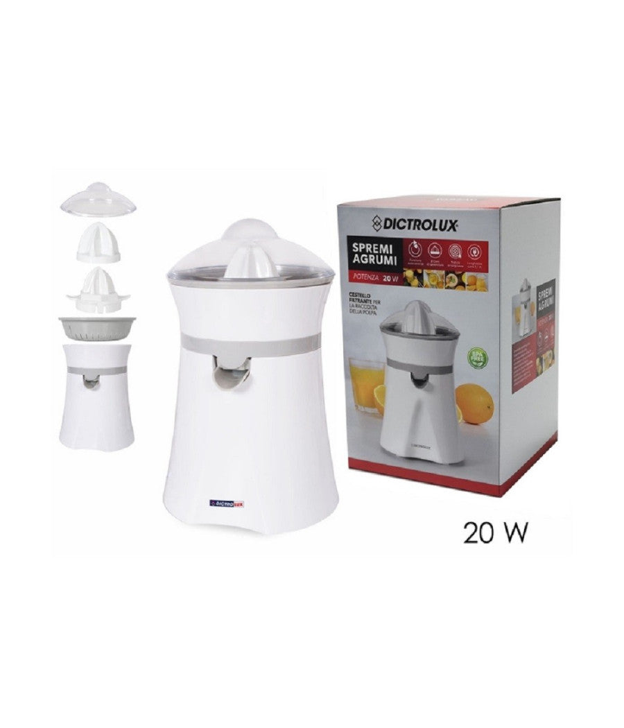 Spremiagrumi 20w Con Sistema A Pressione Automatico 2 Testine Cestello Filtrante         