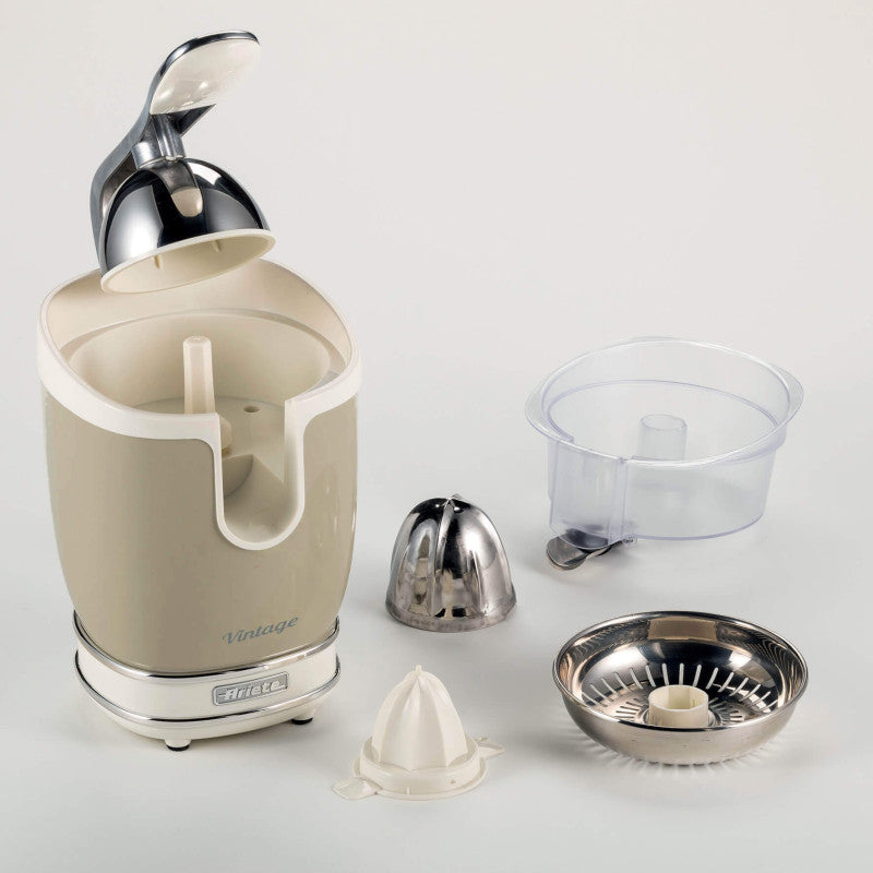 Spremiagrumi Elettrico con Leva - Motore Silenzioso - 85 Watt - Design Vintage - Beige