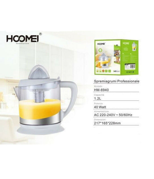 Spremiagrumi Elettrico Professionale Limoni Arance 1,2l 40 Watt Hoomei Hm-6940         