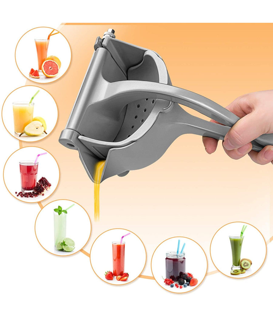 Spremiagrumi Manuale A Leva In Alluminio Con Contenitore Raccogli Succo Premuta         