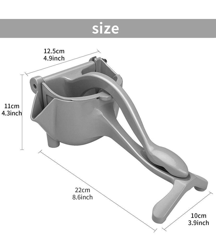 Spremiagrumi Manuale A Leva In Alluminio Con Contenitore Raccogli Succo Premuta         