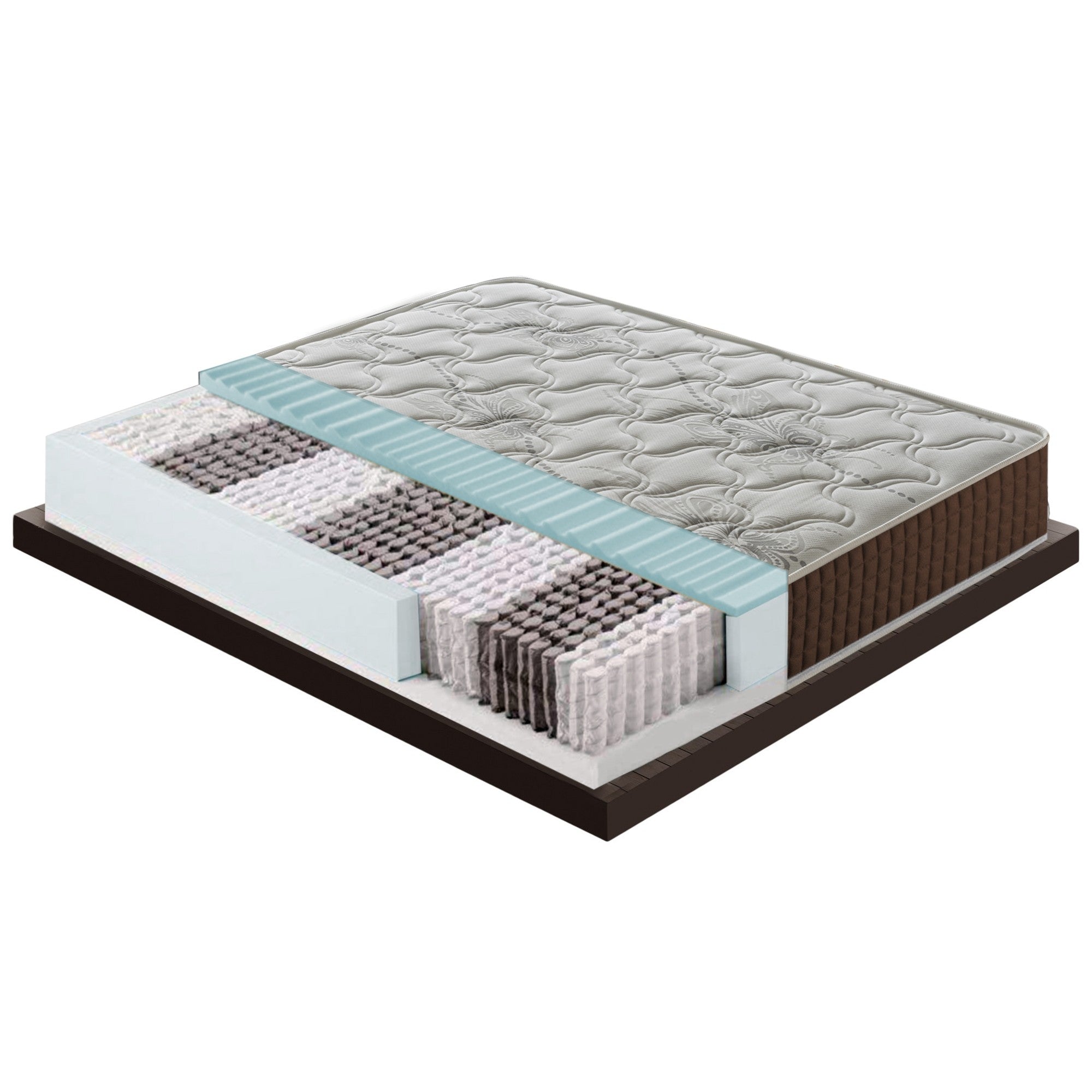 Materasso Matrimoniale 160x200 a molle insacchettate, altezza 23 cm , 3 cm memory foam, ortopedico, 800 molle insacchettate, zone di comfort