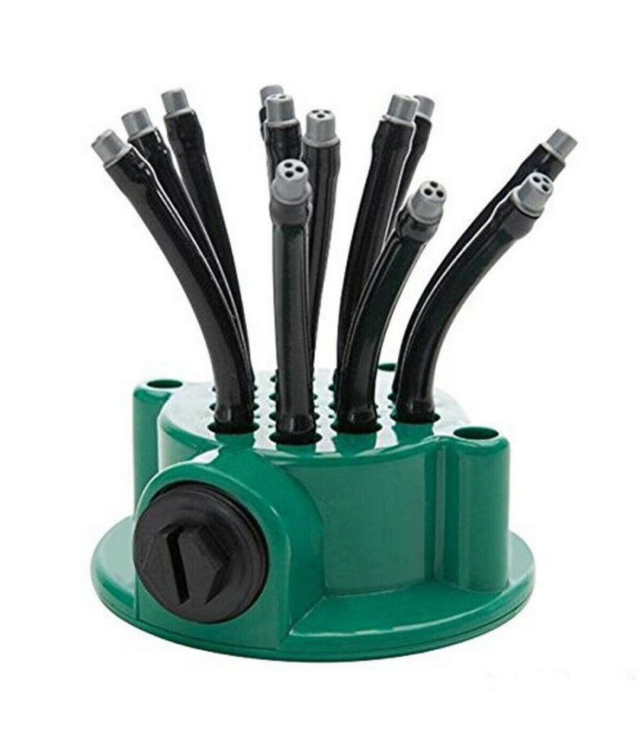 Spruzzatore Acqua Giardino Irrigatore 360 Gradi Rotante 12 Tubi Innaffia Prato         