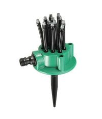 Spruzzatore Acqua Giardino Irrigatore 360 Gradi Rotante 12 Tubi Innaffia Prato         