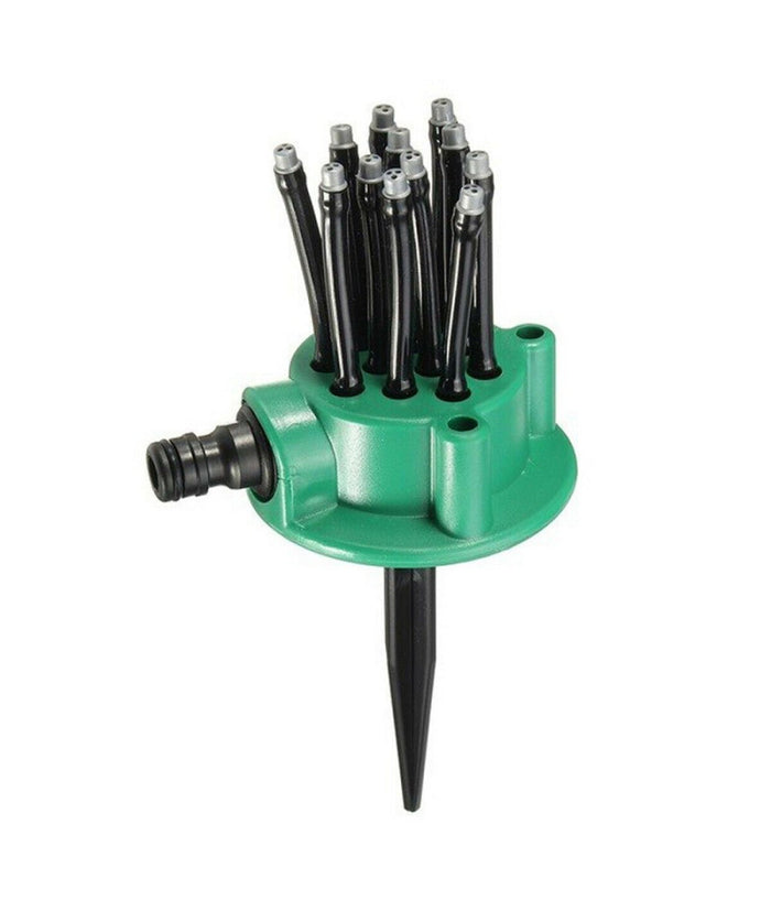 Spruzzatore Acqua Giardino Irrigatore 360 Gradi Rotante 12 Tubi Innaffia Prato         