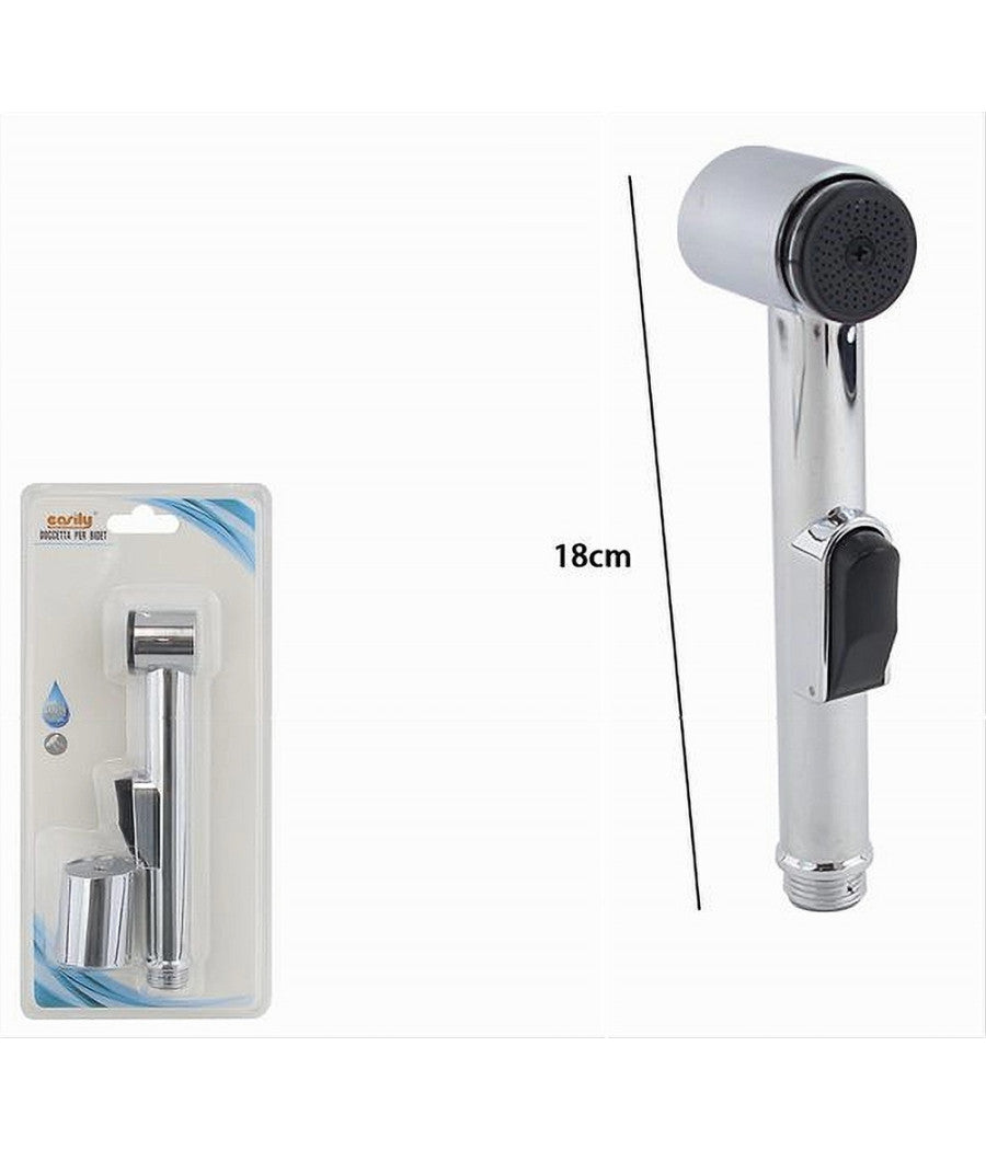 Spruzzatore Doccetta Per Bidet Wc Doccia Vasca Bagno Pulizia 18 Cm Silver 87548         