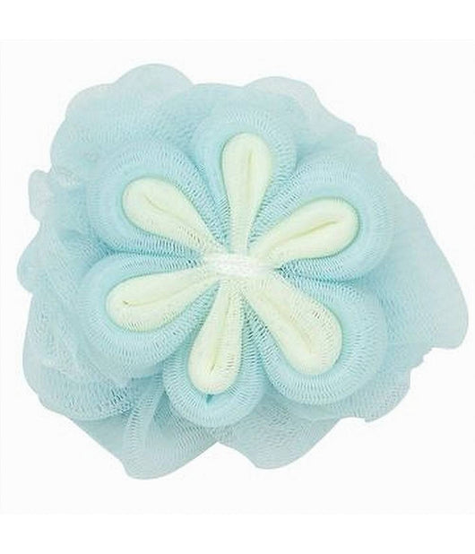 Spugna A Rete Bagno Doccia Con Fiore Morbida Esfoliante Scrubber Azzurra 79586         