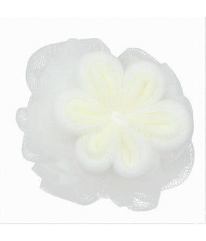 Spugna A Rete Da Bagno Doccia Con Fiore Morbida Esfoliante Scrubber Bianca 79582         
