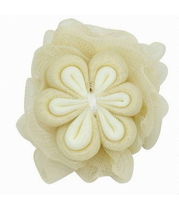 Spugna A Rete Da Bagno Doccia Con Fiore Morbida Esfoliante Scrubber Gialla 79585         