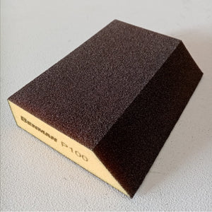 Spugna abrasiva gialla 125x90x25mm grana 100 per intonaco legno plastica pittura - 1pz