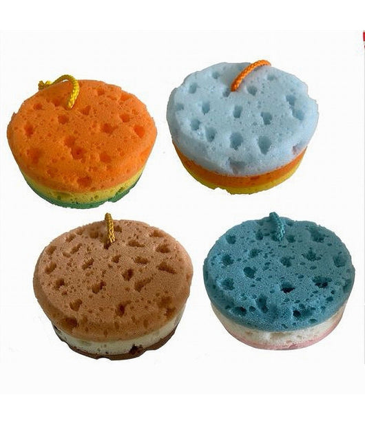 Spugna Corpo Bagno Doccia Con Cordino Morbida Tondo Massaggio Tonificante 79238         