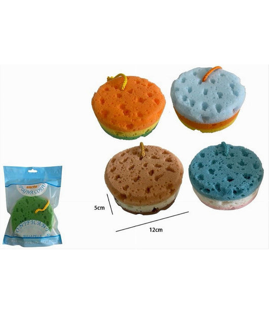 Spugna Corpo Bagno Doccia Con Cordino Morbida Tondo Massaggio Tonificante 79238         