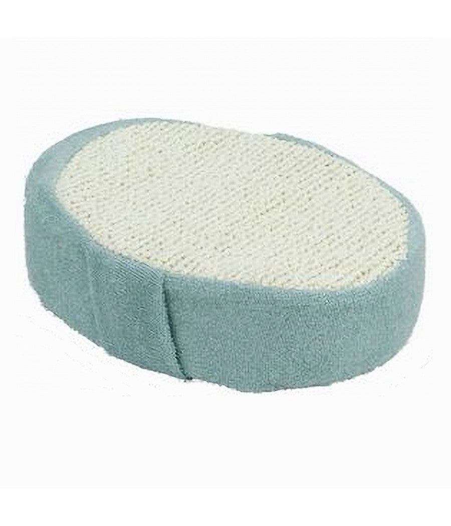Spugna Doccia Bagno Esfoliante Scrub Pelle Corpo Ovale Con Fascia Azzurra 79658         