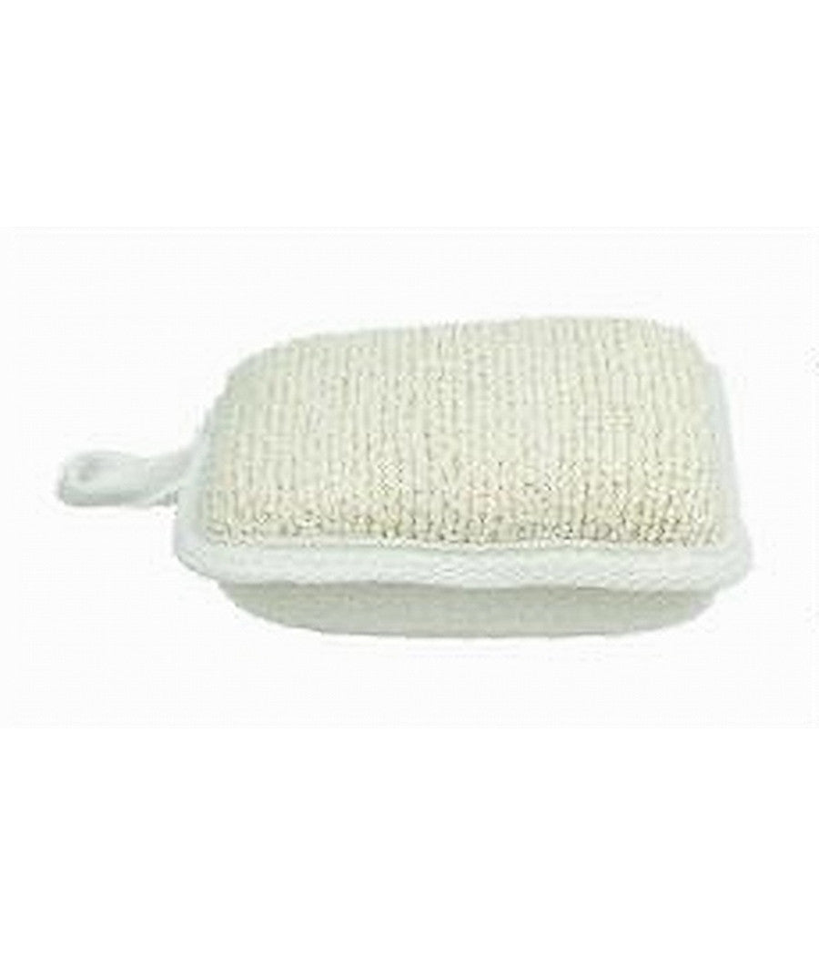 Spugna Doccia Esfoliante Bagno Per Cura Corpo Bombata 13x9.5x4.5 Cm Bianca 79648         
