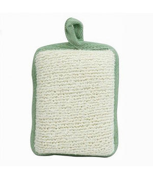 Spugna Doccia Esfoliante Bagno Per Cura Corpo Bombata 13x9.5x4.5 Cm Verde 79650         