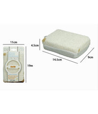 Spugna Doccia Esfoliante Tonica Rilassa Per Cura Pelle Corpo Bagno Bianca 79636         