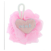 Trade Shop - Spugna Per Doccia A Rete Bagno Esfoliazione Pelle Corpo Con Cuore A Scacchi 10778         