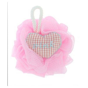 Trade Shop - Spugna Per Doccia A Rete Bagno Esfoliazione Pelle Corpo Con Cuore A Scacchi 10778         