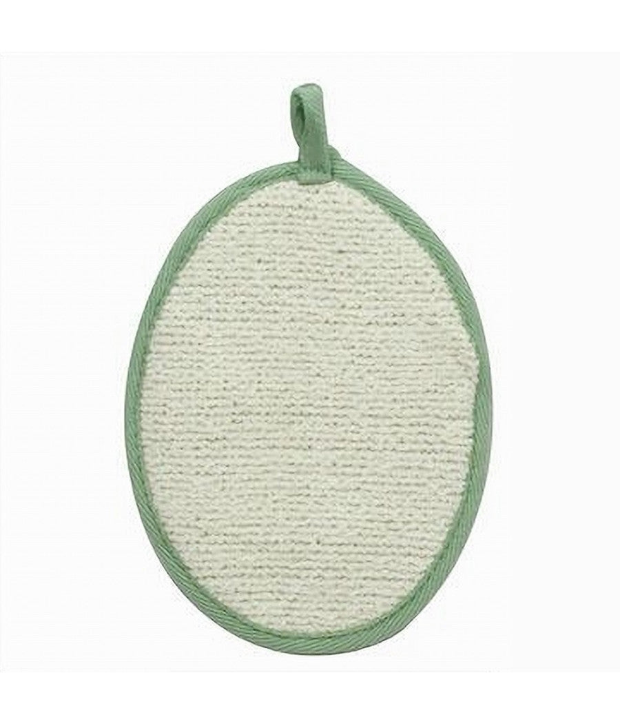 Spugna Per Doccia Bagno Esfoliante Cura Di Pelle Corpo 13x18cm Verde Ovale 79644         