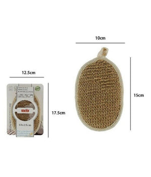 Spugna Per Doccia Bagno Esfoliante Cura Pelle Corpo 10 X 15 Cm Marrone 69578         