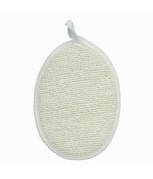 Spugna Per Doccia Bagno Esfoliante Cura Pelle Corpo 13x18 Cm Bianca Ovale 79642         