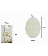 Spugna Per Doccia Bagno Esfoliante Cura Pelle Corpo 13x18 Cm Bianca Ovale 79642         