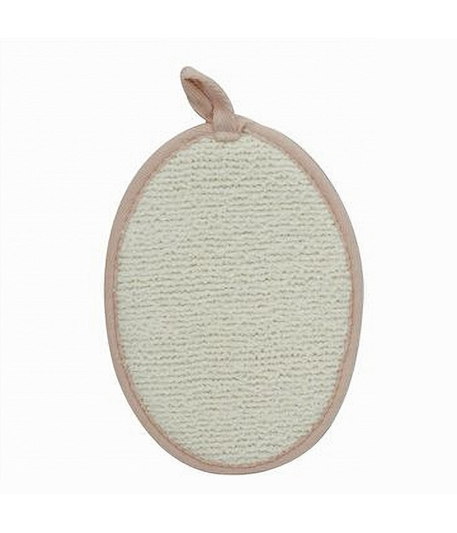 Spugna Per Doccia Bagno Esfoliante Per Cura Pelle Corpo 13x18cm Rosa Ovale 79643         