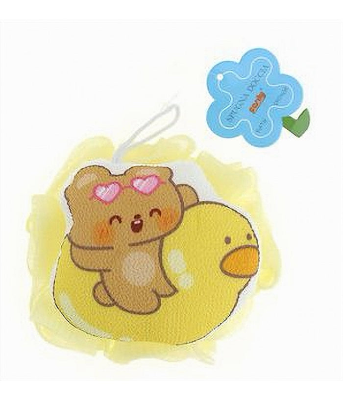 Spugna Retina Da Doccia Bagno Spugnetta A Rete Con Orso Papera Pelle Corpo 10748         