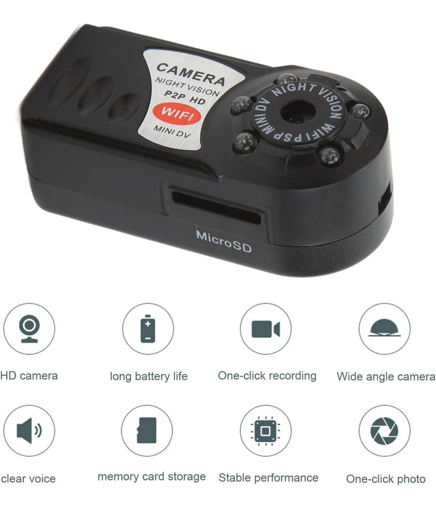 Spy Cam Q7 Hd Wifi Spia Microspia Microcamera Mini Dv Usb Foto Video Android Ios         