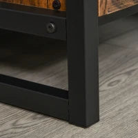 Mobile Portabottiglie Stile Industriale con Cantinetta Vini per 9 Bottiglie e Portacalici, Marrone