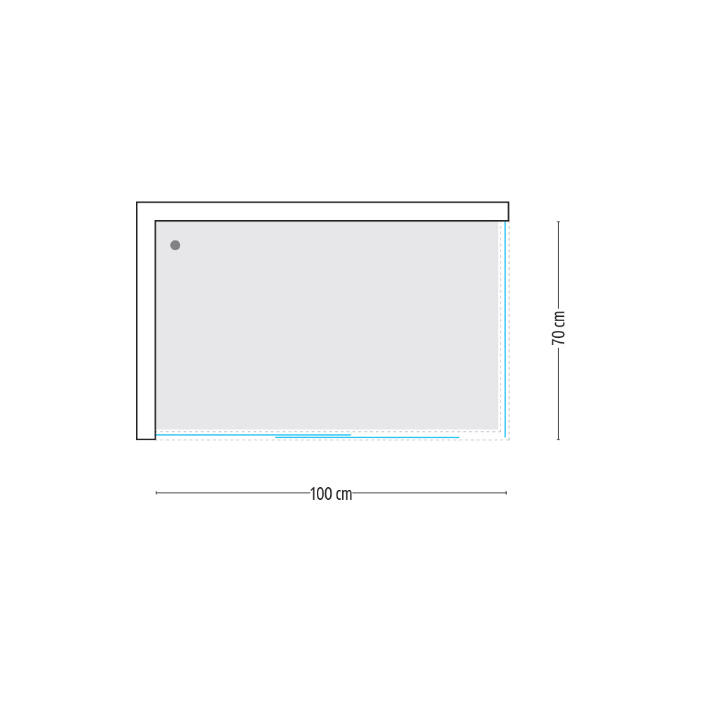 Ogomondo cabina doccia slide 2 lati cristallo temprato trasparente 100x70