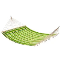 Hammock Amaca da Giardino Doppia per 2 Persone, Dondolo Sospeso da Campeggio in Cotone e Poliestere con Cuscino 188x140cm