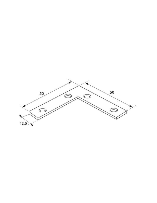 Piastra squadra angolare 50x50x12,5mm, acciaio zincato - THIRARD