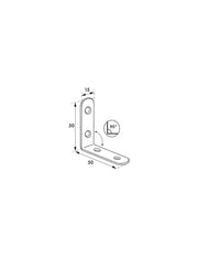 Piastra supporto angolare 50x50x15mm, acciaio zincato - THIRARD