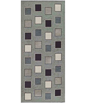 Tappeto moderno SQUARE GRIGIO geometrico a quadri, tappetino bagno multiuso lavabile in lavatrice e anti-scivolo cm.55x80
