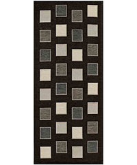 Tappeto moderno SQUARE NERO geometrico a quadri, passatoia cucina multiuso lavabile in lavatrice e anti-scivolo cm.55x240