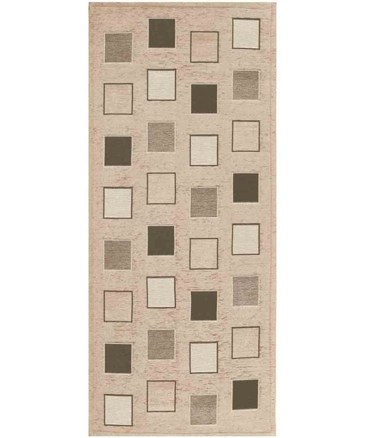 Tappeto moderno SQUARE TORTORA geometrico a quadri, tappetino bagno multiuso lavabile in lavatrice e anti-scivolo cm.55x80