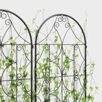Supporto per Piante Rampicanti con Motivo, Set di 2 Tralicci da Giardino per Vite, Fiori, Verdure, in Metallo, 50 x 150 cm, Nero