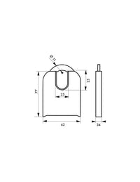 Lucchetto alta sicurezza combinazione modificabile SRP, nero, arco protetta 60mm acciaio al molibdeno - THIRARD