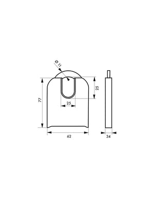 Lucchetto alta sicurezza combinazione modificabile SRP, nero, arco protetta 60mm acciaio al molibdeno - THIRARD