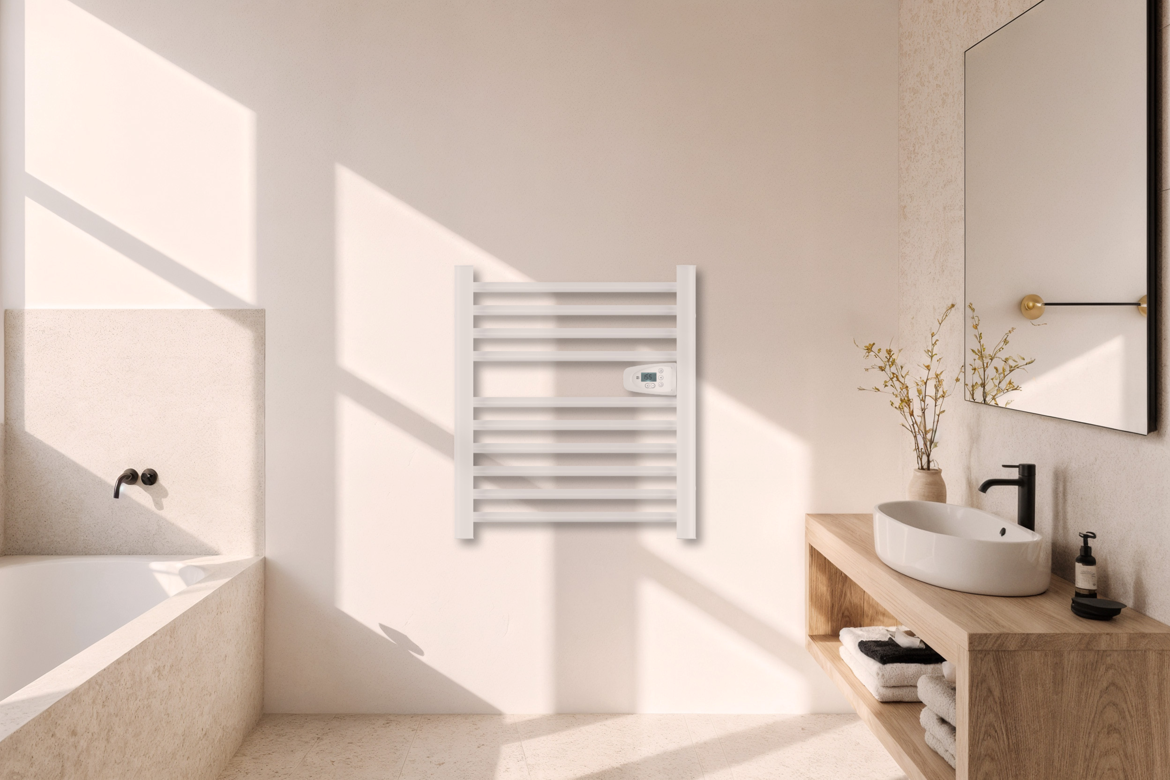 Scaldasalviette elettrico senza liquidi Bestherm Hestia 300W, H.62 x L.54 cm