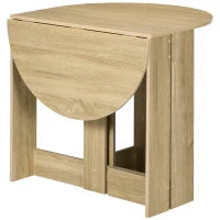 Tavolo Pieghevole da Pranzo a 2 Ribalte, Tavolo Consolle in Legno Salvaspazio, Rovere